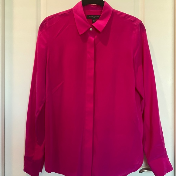 Banana Republic Hot Pink Silk Blouse - Picture 1 of 4